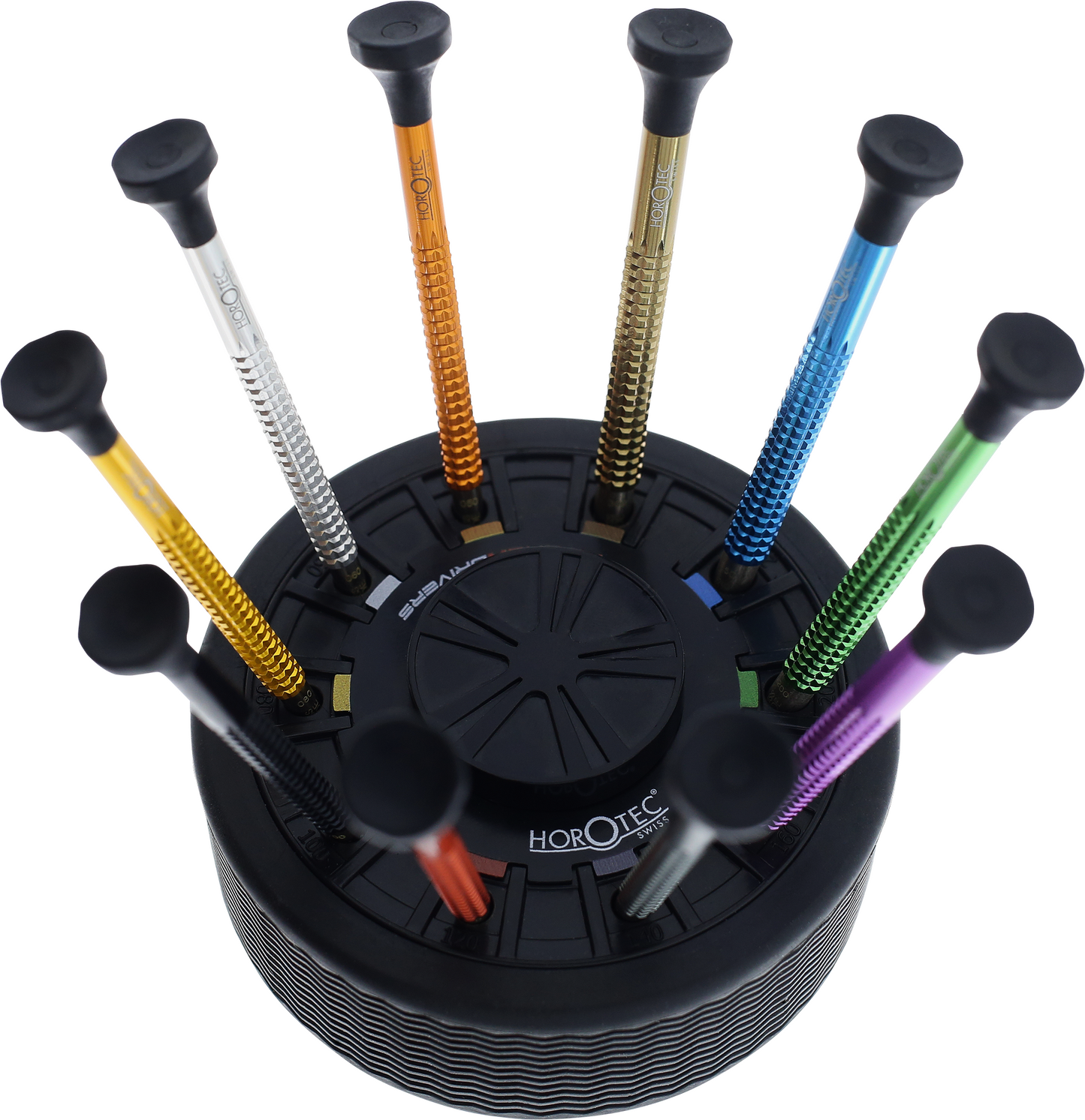 HOROTEC® Screwdriver Set with 10 Screwdrivers, Rotating Base and Spare Blades