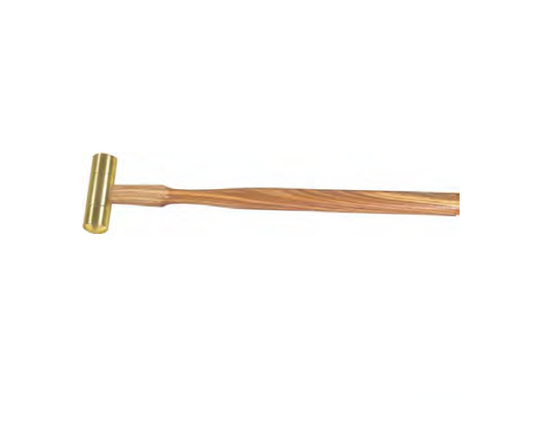 MSA10.010 Hammer with cylindrical head made of polished brass Ø 16 mm, flat shape
on one side and dome shape on the other.
Delivered with a wooden handle.
Size: HEAD Ø 16 x L52 / TOTAL L235 mm
