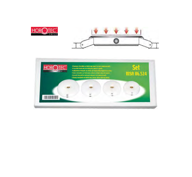 HOROTEC® Die Assortment, 4 Delrin® Screw-on Reversible Dies, Flat Large Crystals