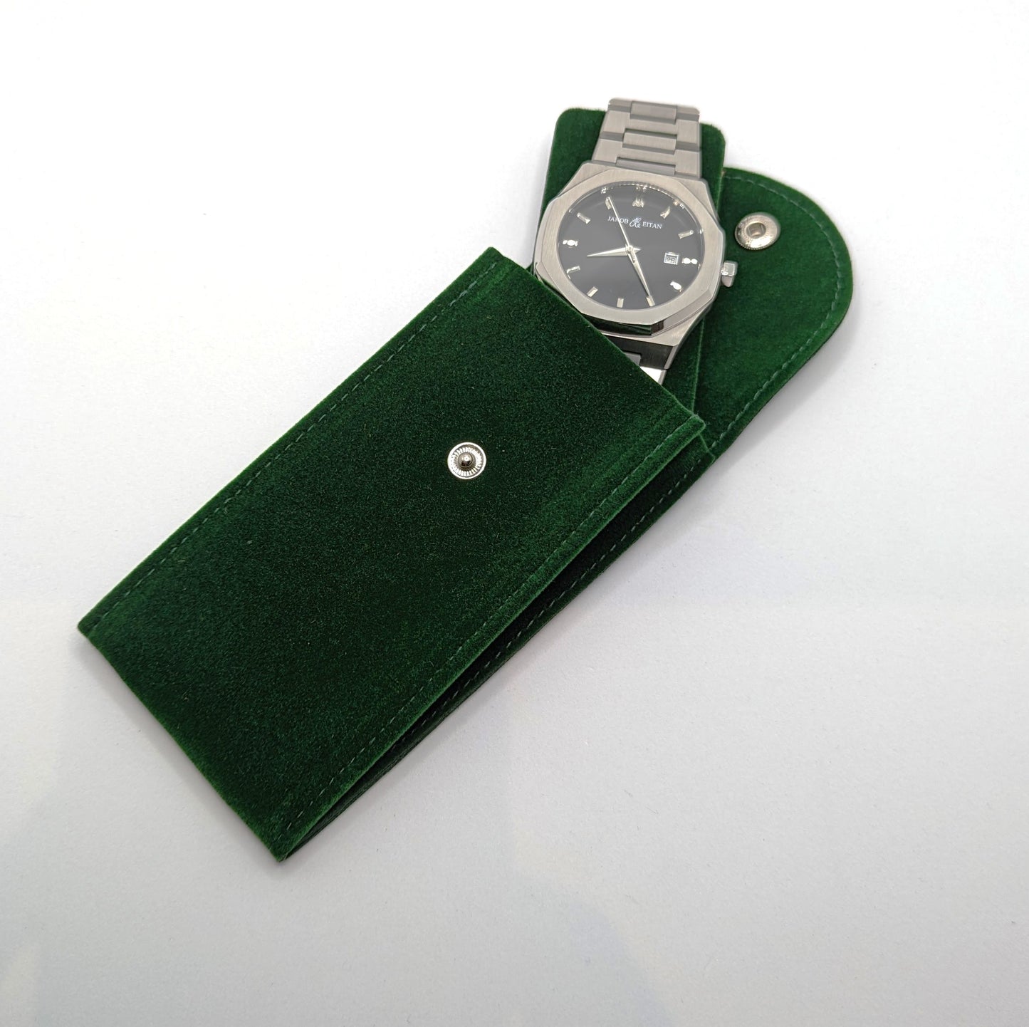 Watch Travel Pouch, Green Felt