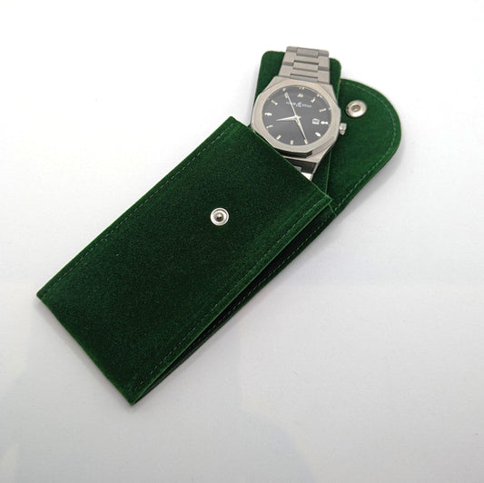 Watch Travel Pouch, Green Felt