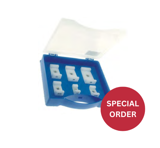 HOROTEC® Die Assortment, 6 Delrin® Screw-on Rectangular Dies, for Case Backs and Crystals