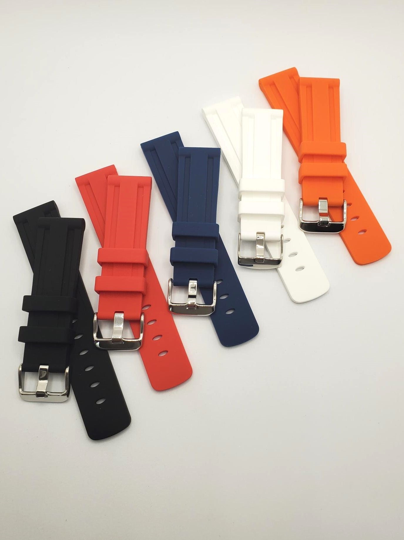 Silicone Strap with Steel Buckle (Avail. Red, Orange, White, Blue, and Black)
