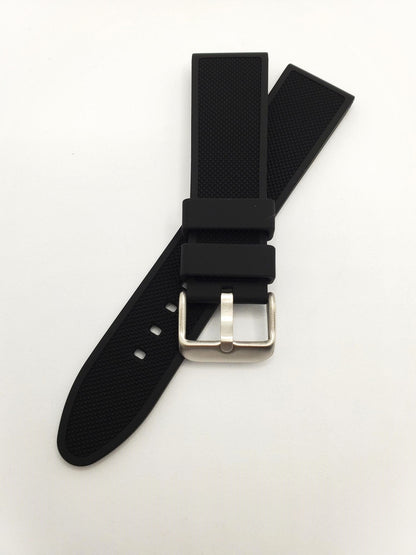 Textured Silicone Strap with Steel Buckle (Avail. Black and White)