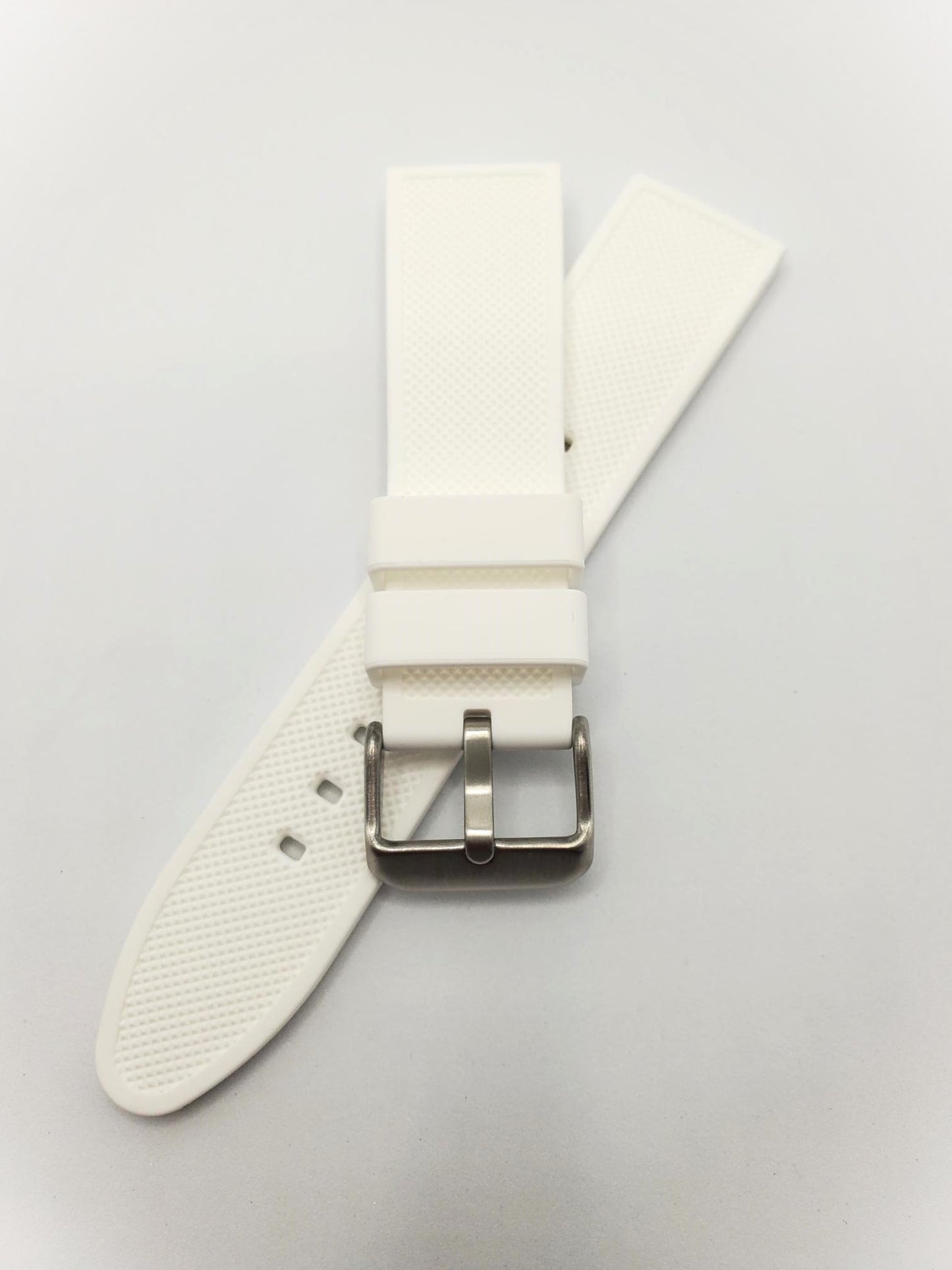 Textured Silicone Strap with Steel Buckle (Avail. Black and White)