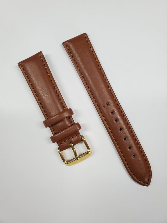 Brown Leather with Brown Stitching and Gold-tone Buckle