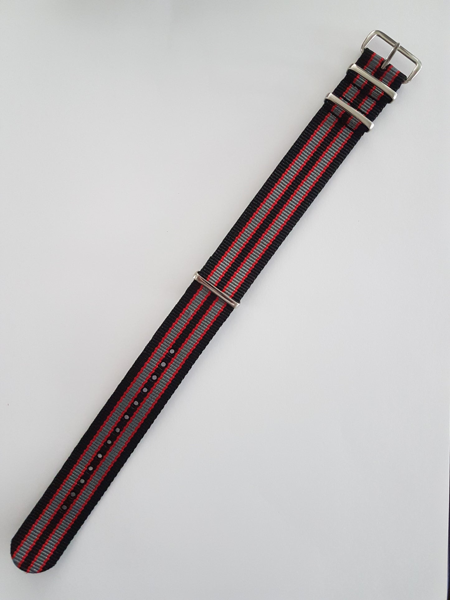 Black, Red & Gray Nato Watch Band - Watch Off The Cuff