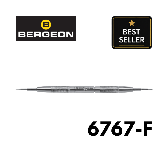 BERGEON 6767-F Spring Bar Tool, Dual Tip, 1.2 mm Fork End, Ø 0.8 mm Round End - Watch Off The Cuff