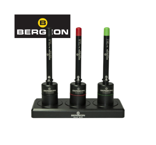 BERGEON 7721 Set of 3 Automatic Oilers on Plastic Base