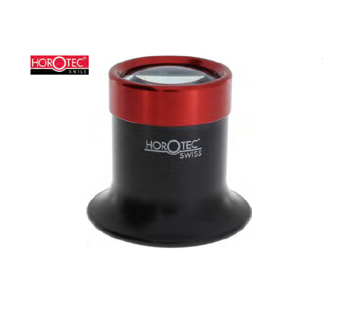 HOROTEC® Loupe in Black Plastic with Screwed Aluminum Ring, No. 2.5 = 4.0x, Ø 25 mm Lens