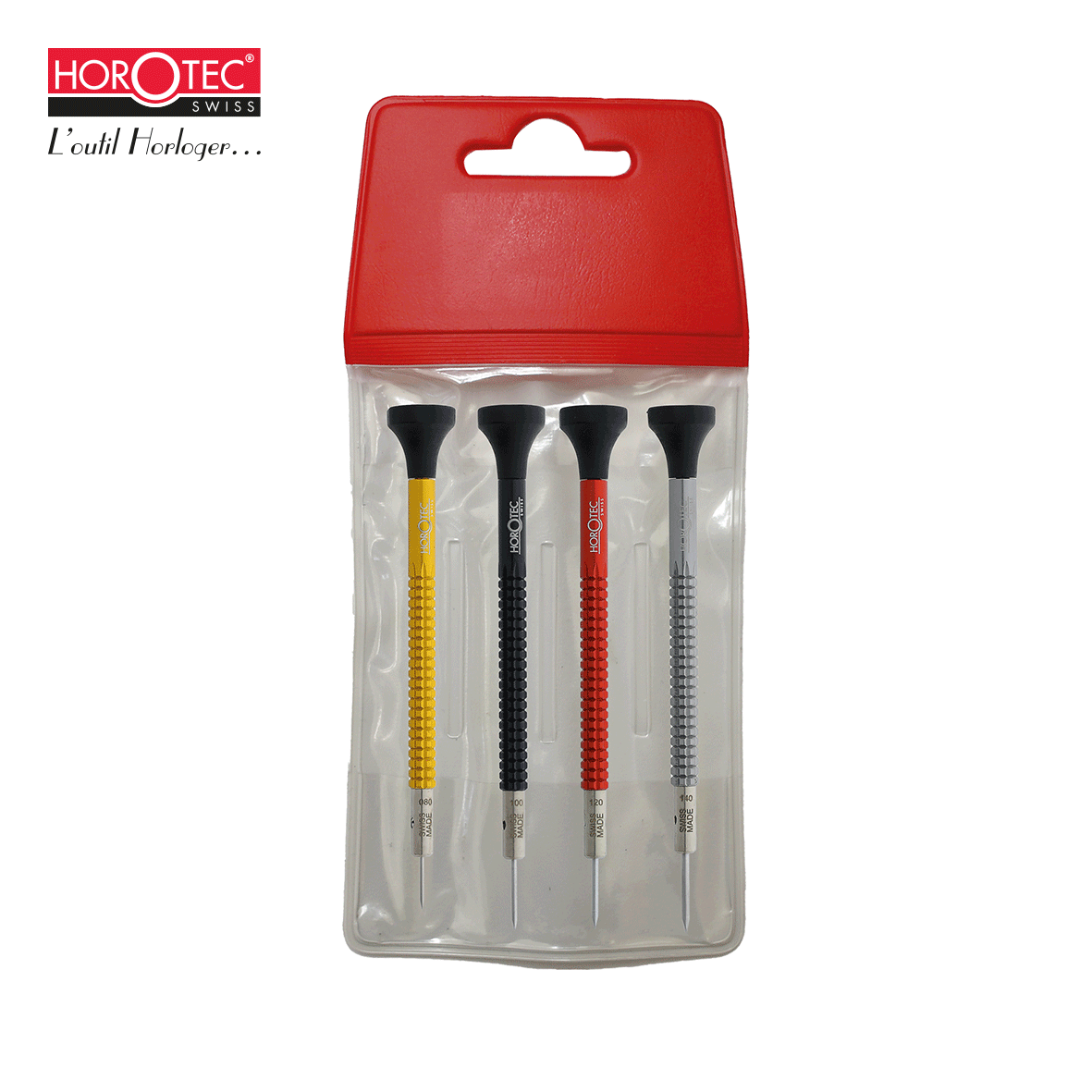 HOROTEC® Aluminum Screwdriver Set with 4 Screwdrivers in Plastic Pouch