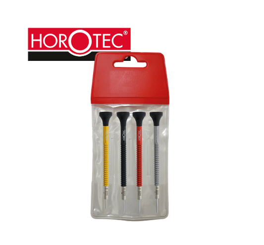 HOROTEC® Aluminum Screwdriver Set with 4 Screwdrivers in Plastic Pouch