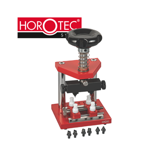 MSA07.320 HOROTEC® MINI-PRESS WITH WHEEL FOR OPENING/CLOSING CASES WITH SCREWED-ON BACKS, WITH ADJUSTABLE CASE HOLDER AND JAWS HALTER / 4 PAIRS OF JAWS