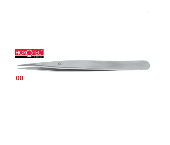 HOROTEC® Carbon Steel Tweezer, Flat Tips, Geneva Shape, No. 00 - Watch Off The Cuff