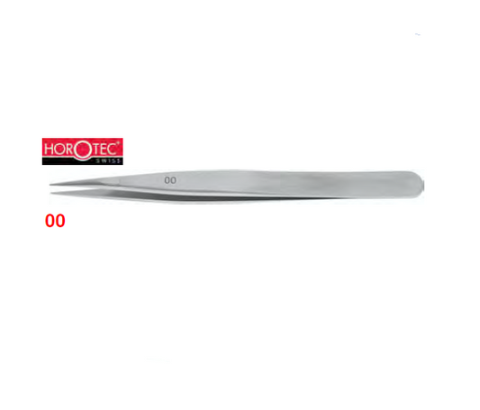 HOROTEC® Carbon Steel Tweezer, Flat Tips, Geneva Shape, No. 00 - Watch Off The Cuff