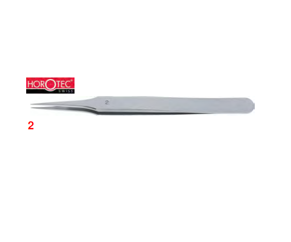HOROTEC® Stainless Steel Tweezer, Fine and Flat Tips, No. 2 - Watch Off The Cuff