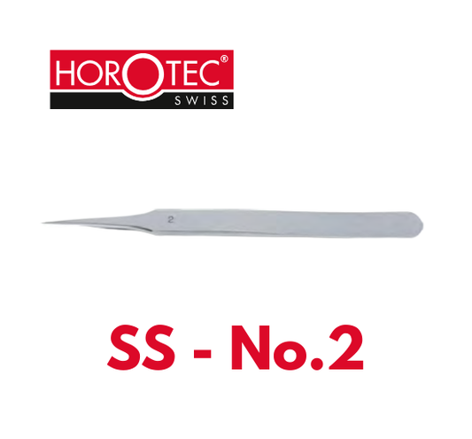 HOROTEC® Stainless Steel Tweezer, Fine and Flat Tips, No. 2