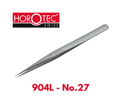 HOROTEC® Antimagnetic Steel 904L Tweezer, Pointed for Stones, No.27
