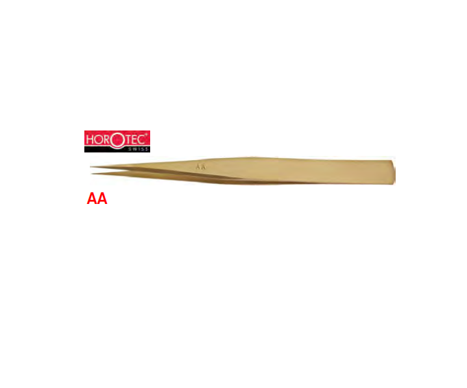 MSA12.303-AA HOROTEC® STRONG AND ELEGANT TWEEZERS FOR ORDINARY USE, No. AA / BRASS / L125 mm