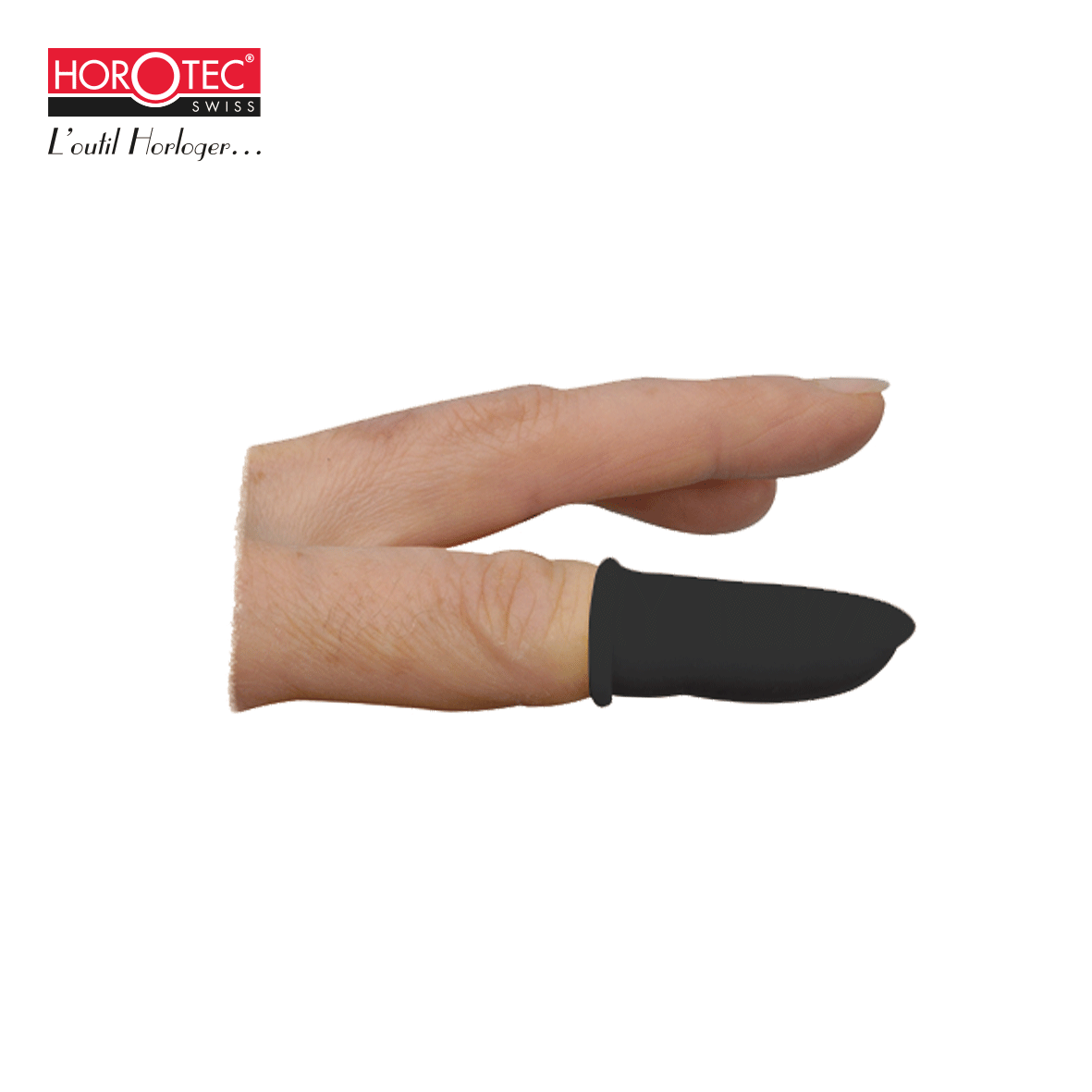 MSA26.268-L HOROTEC® ANTISTATIC (ESD) ROLLED FINGER COT IN 100% NATURAL LATEX, BLACK WITH POWDER / SIZE LARGE / BAG OF 100 PIECES