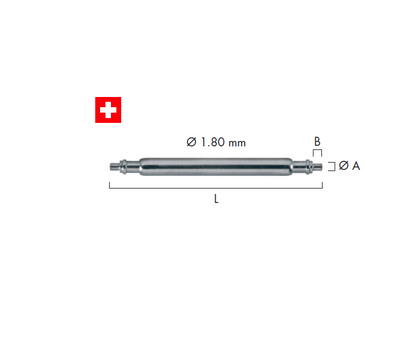 SWISS MADE  1.8mm Diameter (heavy-duty spring bar thickness)