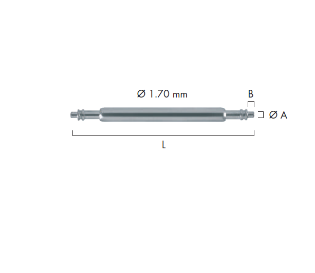 Spring Bar Assortment, Medium-duty 1.7mm Diameter, 60 Pieces