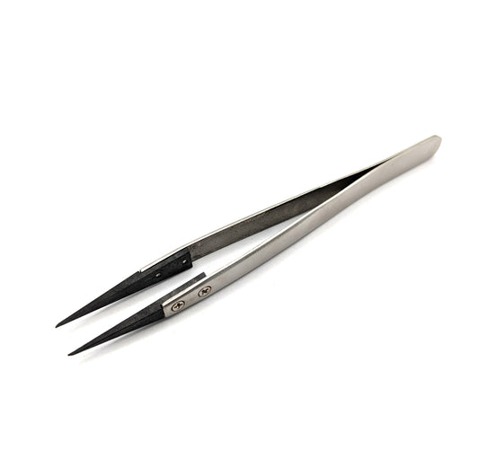 Tweezer, Stainless Steel with Plastic Tips, Anti-Static