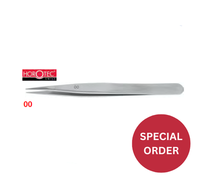 HOROTEC® Carbon Steel Tweezer, Flat Tips, Geneva Shape, No. 00 - Watch Off The Cuff
