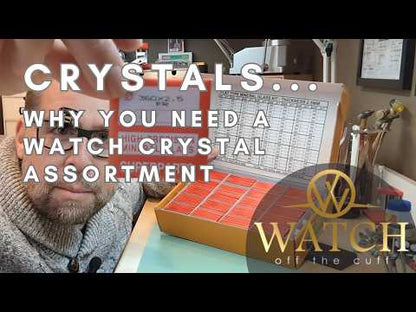 Mineral Crystal Assortment, Flat, 2.0mm Thick (24.1mm to 40.0mm diameter), 200 Pieces