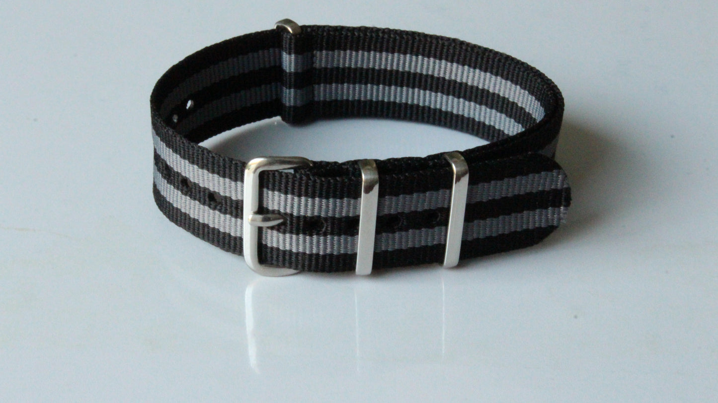 Gray Stripes Nato Watch Band - Watch Off The Cuff